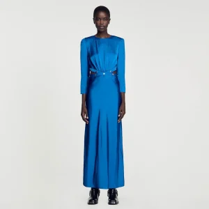 Vestidos<Sandro Paris Vestido Largo Satinado