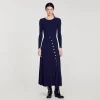 Vestidos<Sandro Paris Vestido Midi De Punto