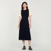 Vestidos<Sandro Paris Vestido Midi De Punto