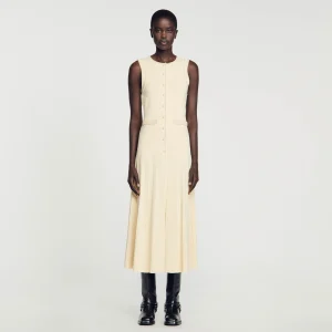 Vestidos<Sandro Paris Vestido Midi De Punto