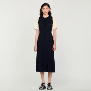 Vestidos<Sandro Paris Vestido Midi De Punto