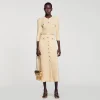 Vestidos<Sandro Paris Vestido Midi De Punto Pointelle