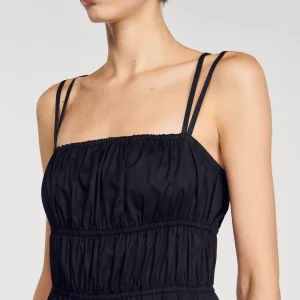 Vestidos<Sandro Paris Vestido Midi Fruncido
