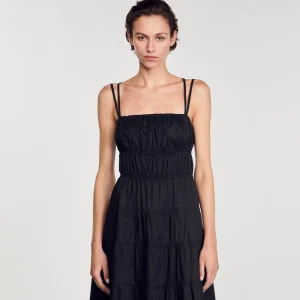 Vestidos<Sandro Paris Vestido Midi Fruncido