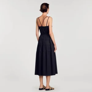 Vestidos<Sandro Paris Vestido Midi Fruncido