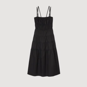 Vestidos<Sandro Paris Vestido Midi Fruncido