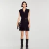 Vestidos<Sandro Paris Vestido Plisado De Tweed